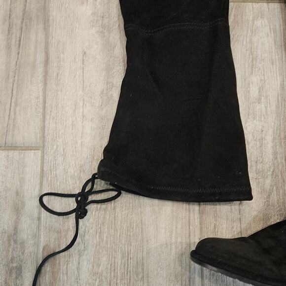 Stuart Weitzman Jocey Over The Knee Boots Women Size 7M Black Suede Classic Chic - Picture 5 of 12